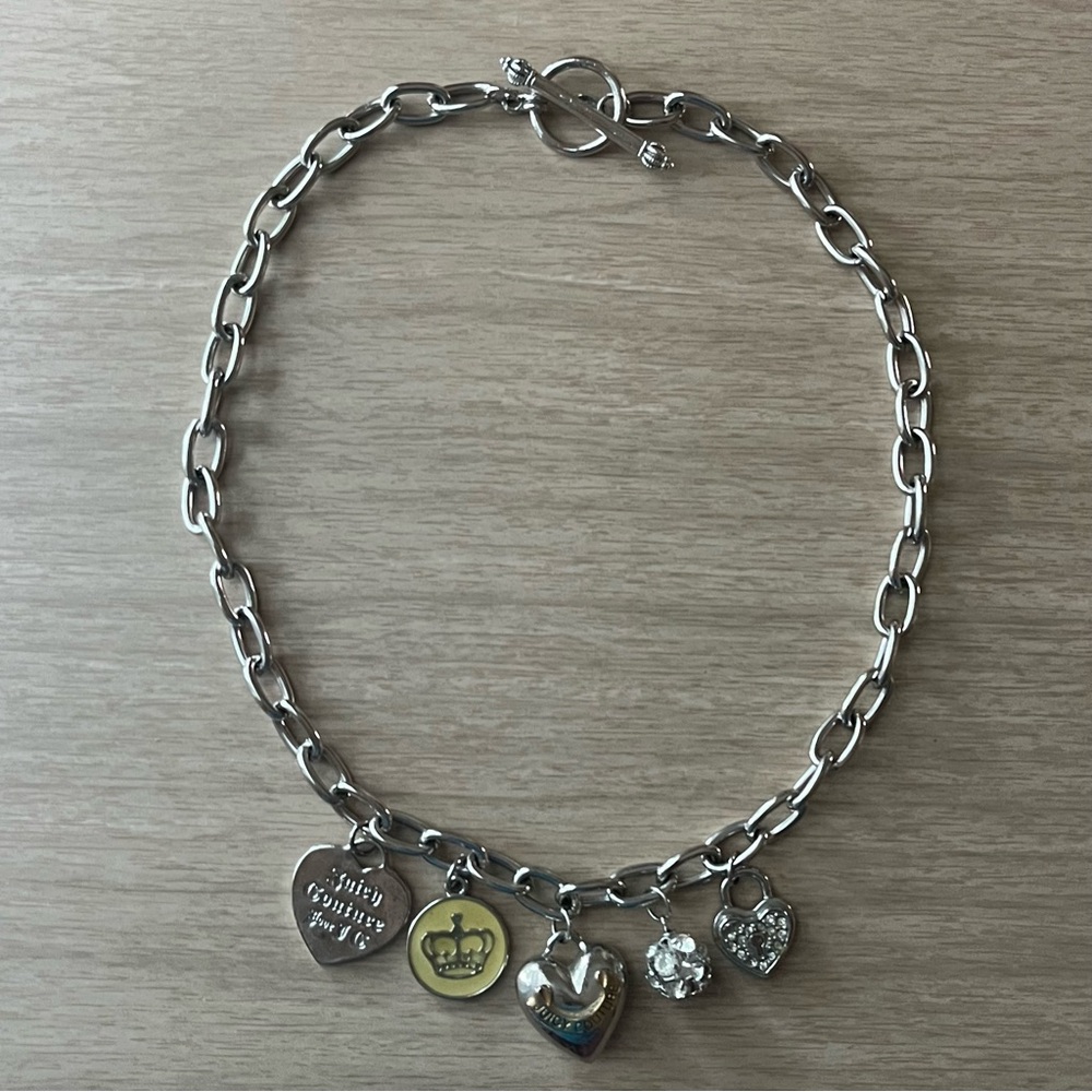 Juicy Couture Silver Chain Charm Necklace